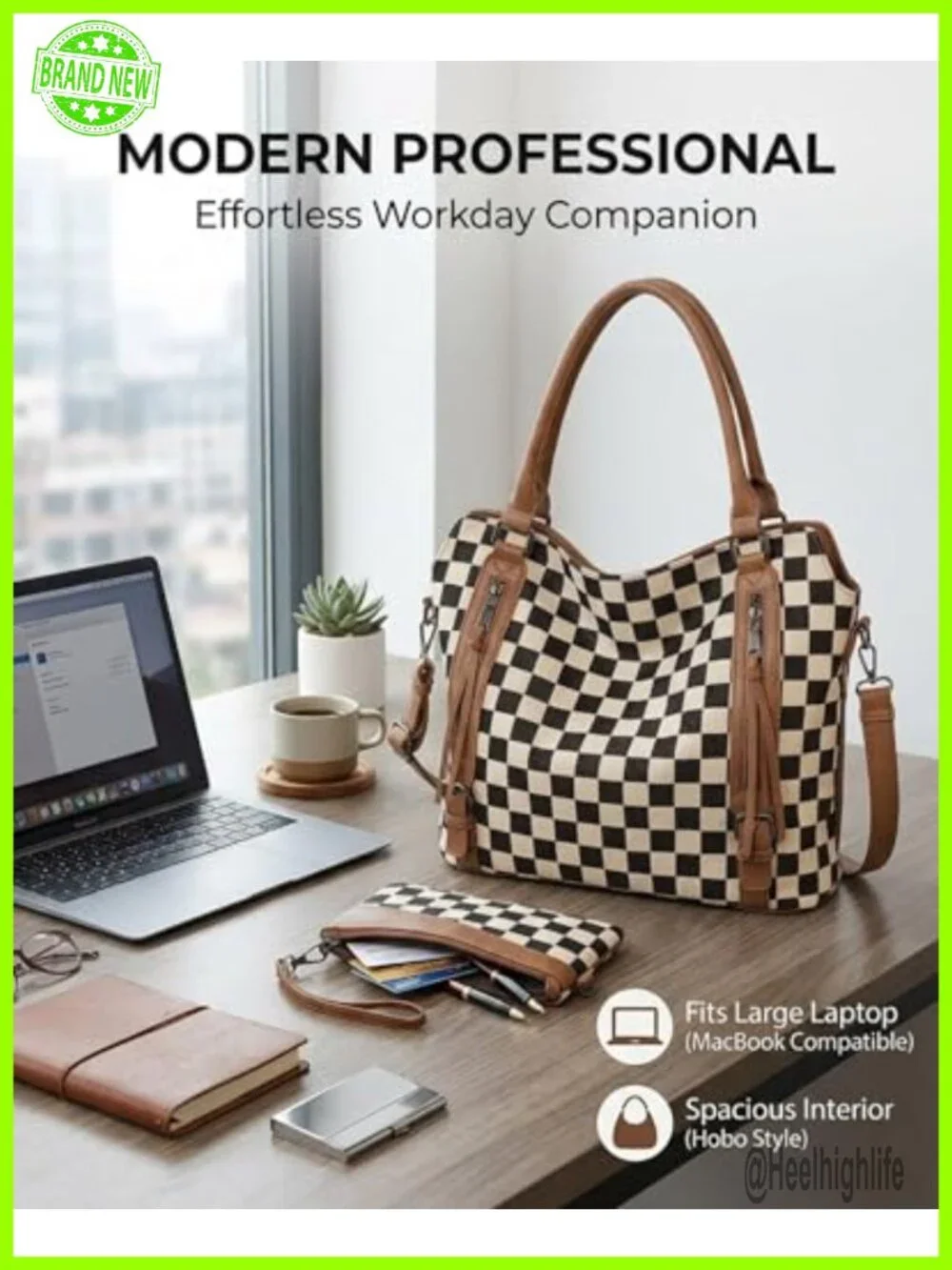 Large Hobo Shoulder Bag with Multiple Pockets Vintage Canvas PU Leather Tote